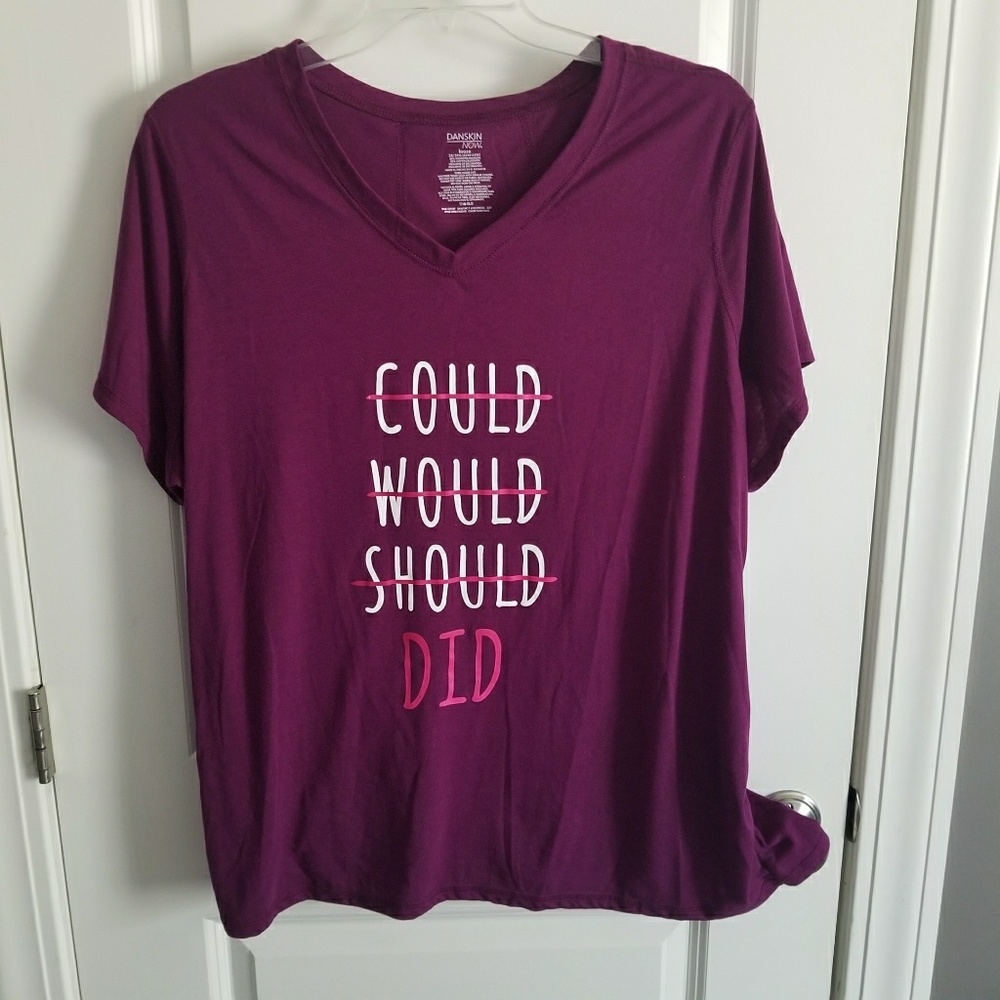 3x danskin now "Did" Ruched t-shirt,  EUC